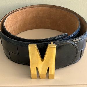 Moschino Black Leather Belt